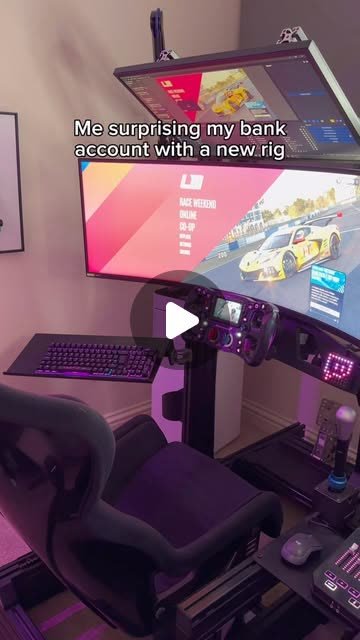A sim rig with a caption about surprising a bank account
